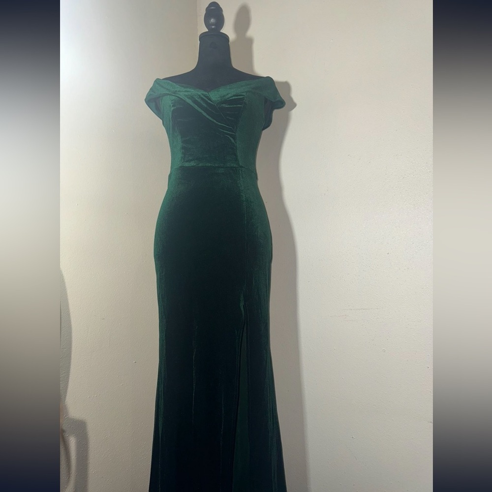 Dark green formal dress